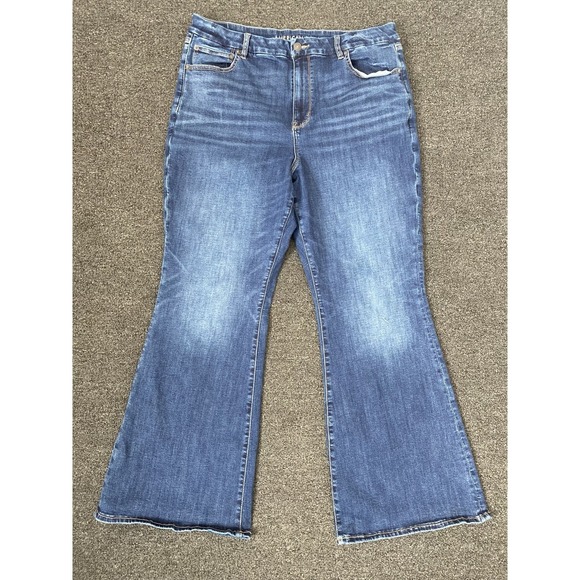 American Eagle Outfitters Denim - American Eagle Curvy Super Hi-Rise Flare Blue‎ Jeans Womens 18 Regular Casual